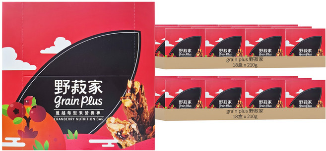 grain plus 野菽家 蔓越莓堅果營養棒 7條, 210g, 36盒