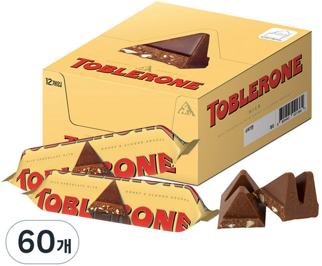 토블론 스위스 밀크 초콜렛, 35g, 60개