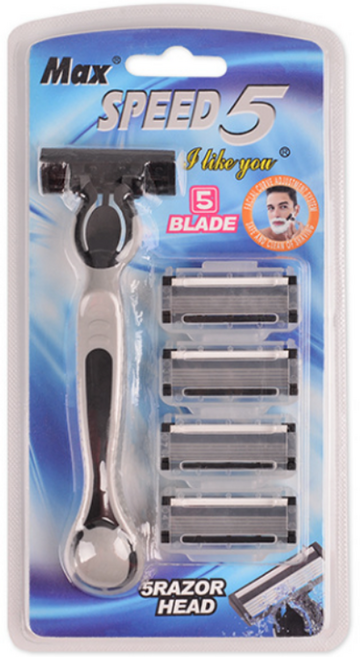 드위트리 MAX SPEED 5단 일회용 면도기 + 면도날 5p 세트 블랙, 1세트
