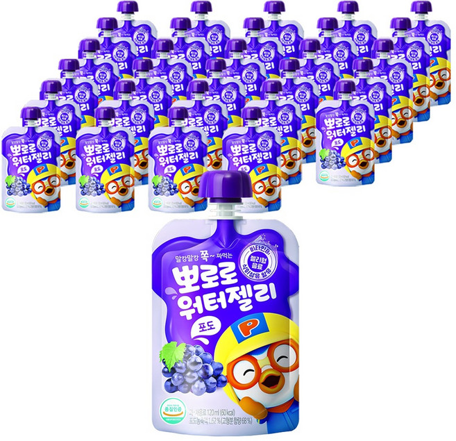 팔도 뽀로로 워터젤리 포도, 120ml, 60개