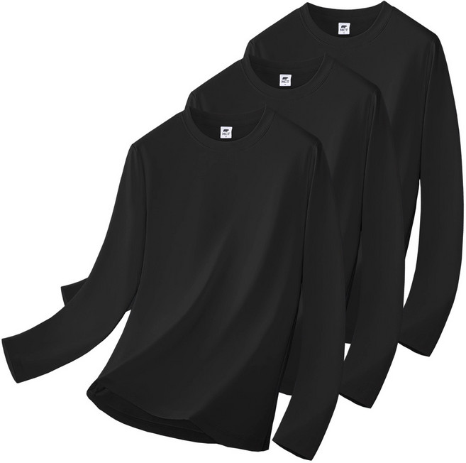 엠씨티 남녀공용 드라이 기능성 쿨 메쉬 긴팔 라운드 티셔츠 3p 세트