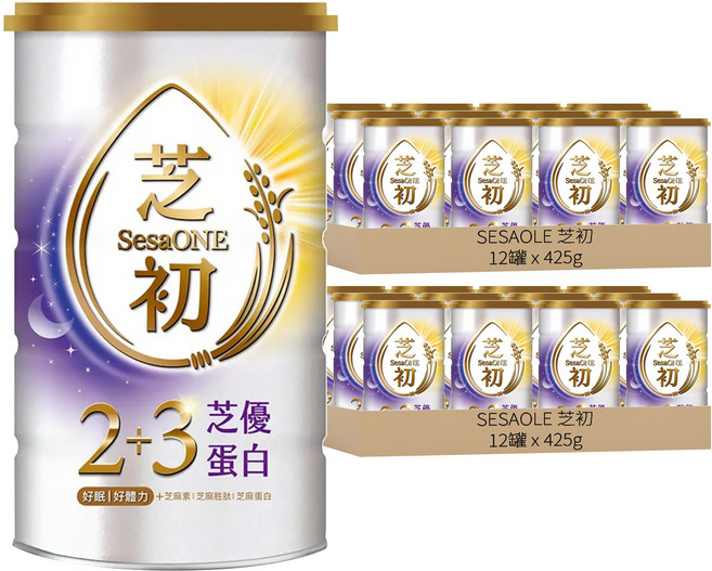 SesaONE 芝初 2+3芝優蛋白 機能芝麻粉, 425g, 24罐