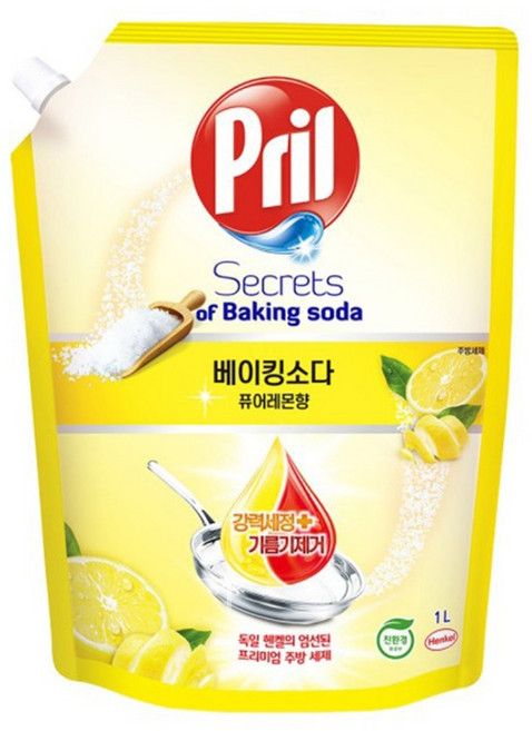 Pril 淨麗 小蘇打高效洗碗精 補充包 檸檬, 1L, 1包