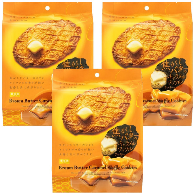 브라운 버터 카라멜 와플 쿠키, 3개, 86.4g