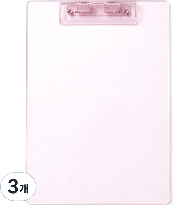 모던앳 투명 컬러 클립보드 A4, 핑크, 3개