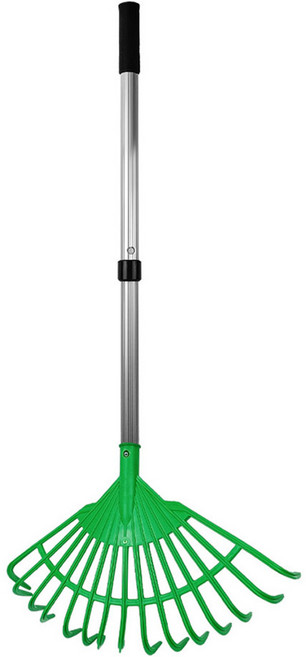 월드크린 15발 접이식 알루미늄 자루 조립형 PVC날 갈퀴, 1개