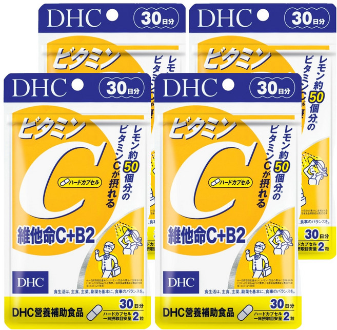 DHC 台灣公司貨 維他命C + B2 30日份, 60顆, 578mg, 4包