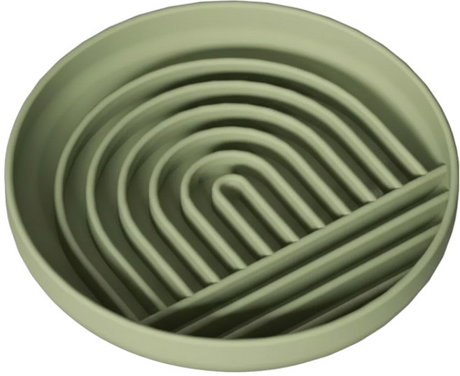 Little poppet 小小毛孩 寵物矽膠慢食碗 19 x 19 x 3.8cm, 森林綠, 1個