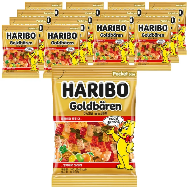 하리보 골드베렌 젤리, 100g, 15개 - 쿠팡
