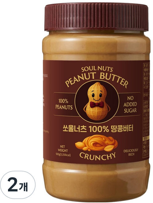 파이토메이드 쏘울너츠 땅콩버터 크런치, 2개, 500g