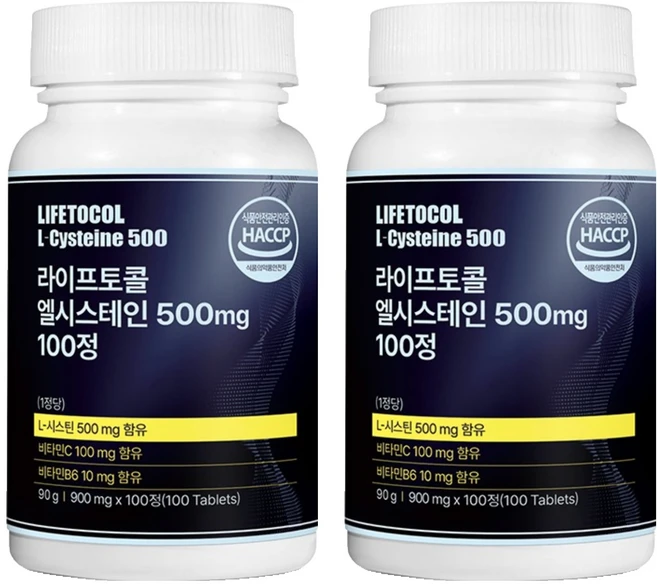 라이프토콜 엘시스테인 500mg, 100정, 2개 - 쿠팡