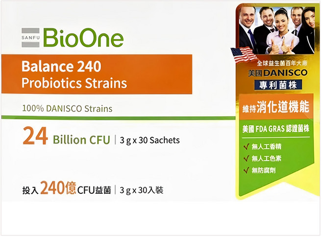 BioOne 碧而優 Balance240 順暢機能益生菌, 30包, 3g, 1盒