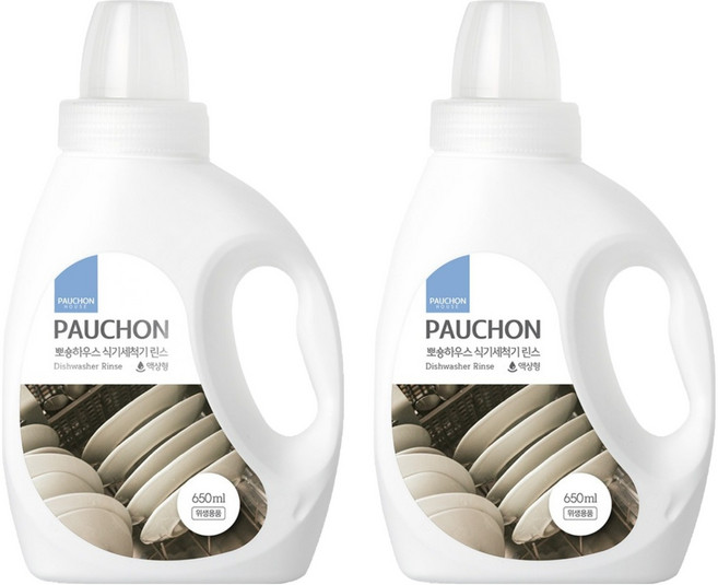 뽀숑하우스 식기세척기 린스 액상형, 650ml, 2개