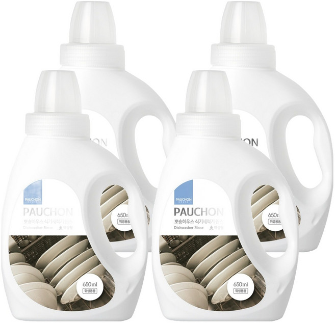 뽀숑하우스 식기세척기 린스 액상형, 650ml, 4개