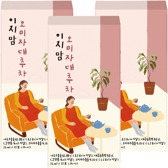 이지맘 오미자 대추차, 12ml, 15개입, 3개