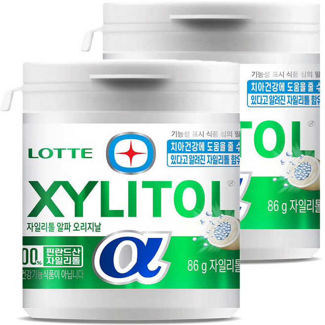 롯데자일리톨 알파 오리지날, 86g, 2개