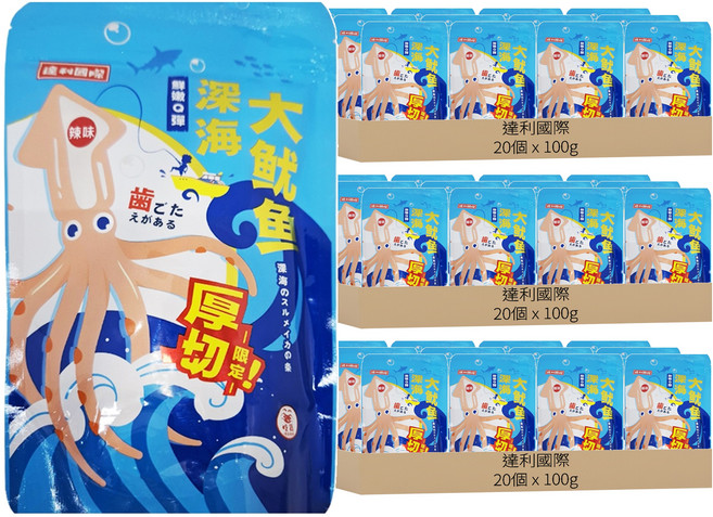 達利國際 深海大魷魚 辣味, 60個, 100g