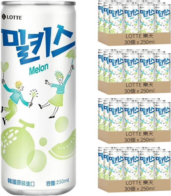 LOTTE 樂天 哈密瓜優格風味碳酸飲, 120個, 250ml