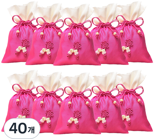 包裝網 傳統福袋 基本款 中, 40個, 03 桃紅色