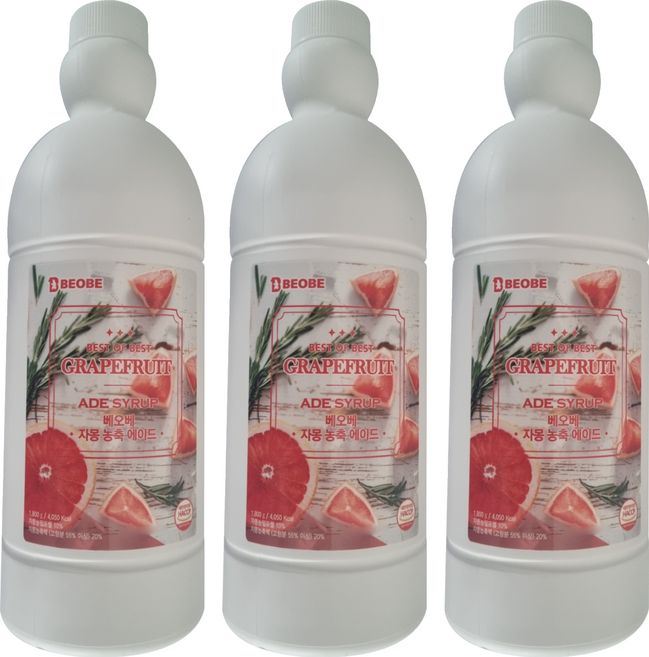 베오베 자몽 농축 에이드, 1.8kg, 3개