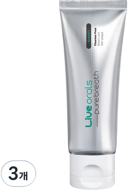 라이브오랄스 구취 퓨어브레스 치약, 80g, 3개