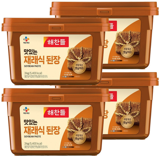 재래식 된장, 3kg, 4개