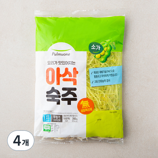 풀무원 GAP 인증 소가 아삭숙주, 350g, 4개