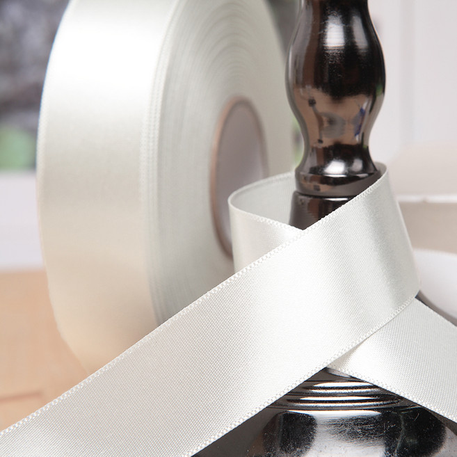 포장넷 공단 기본 리본끈 25mm, 백아이보리, 45m, 1개