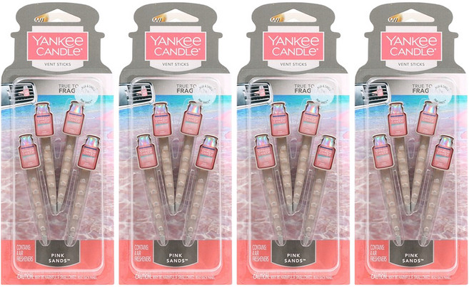 양키캔들 벤트스틱 차량용 방향제, 4개, 핑크샌드