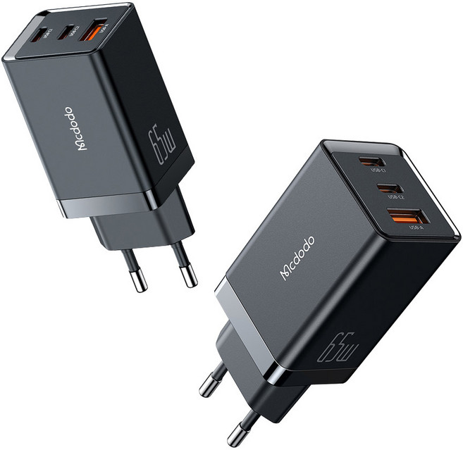 맥도도 GaN5 Pro PD3.0 PPS 65W 초고속 미니 3포트 멀티충전기 CH-1571, 블랙, 1개