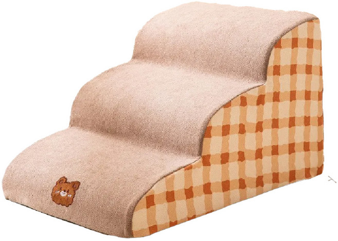 寵物斜坡樓梯 可拆洗 3階, 格子小熊, 1個