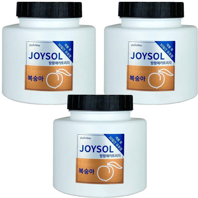 기분좋은날 방향제 카트리지 리필 대, 240g, 3개, 복숭아