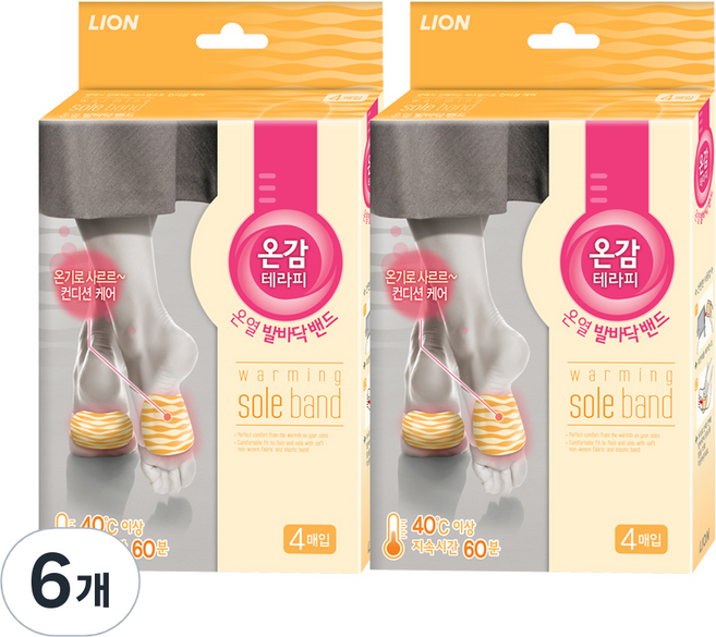 온감테라피 온열 발바닥 밴드, 6개