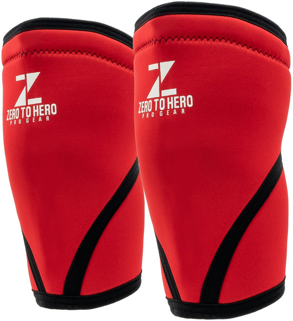 제로투히어로 네오프렌 헬스 무릎보호대 7mm, 1세트, RED