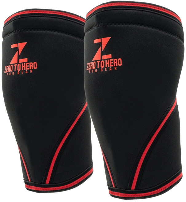 제로투히어로 네오프렌 헬스 보호대 7mm, 1세트, BLACK + RED