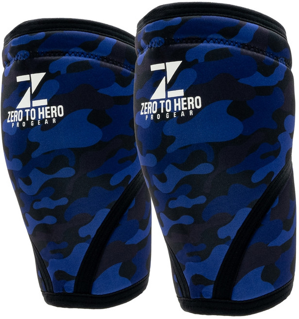 제로투히어로 네오프렌 헬스 무릎보호대 7mm, 1세트, BLUECAMO