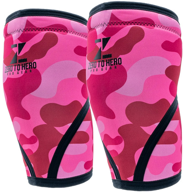 제로투히어로 네오프렌 헬스 무릎보호대 7mm, 1세트, PINKCAMO