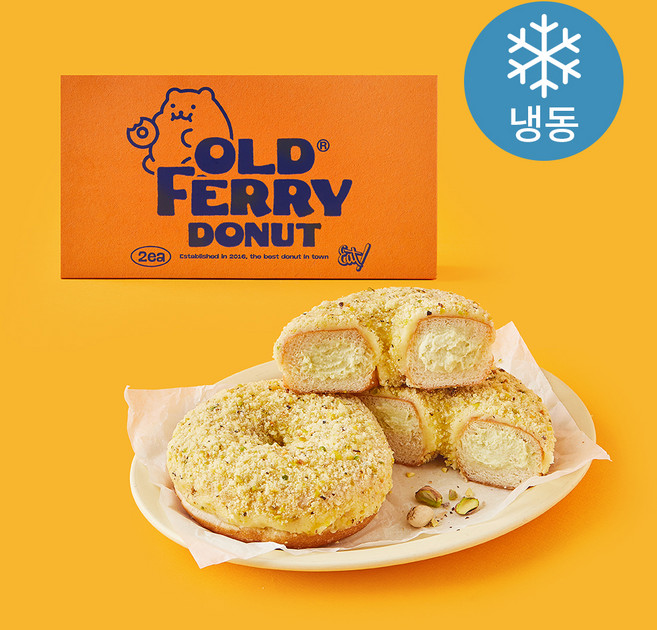 올드페리도넛 버터 피스타치오 도넛 (냉동), 195g, 1개, 2개입