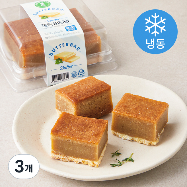 그린래빗 쫀득 버터바 (냉동), 240g, 1개입, 3개