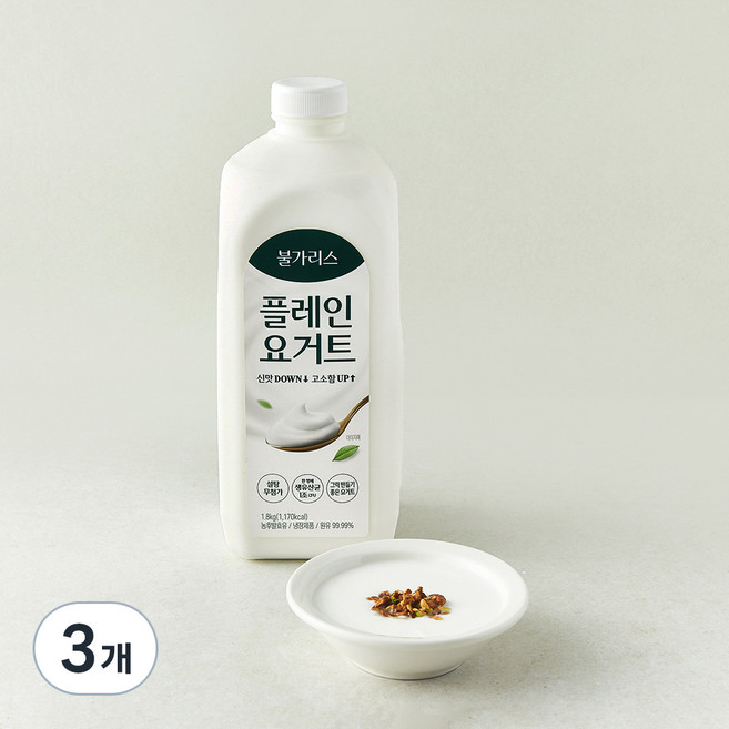 남양유업 불가리스 플레인 요거트, 1.8kg, 3개, 1개입