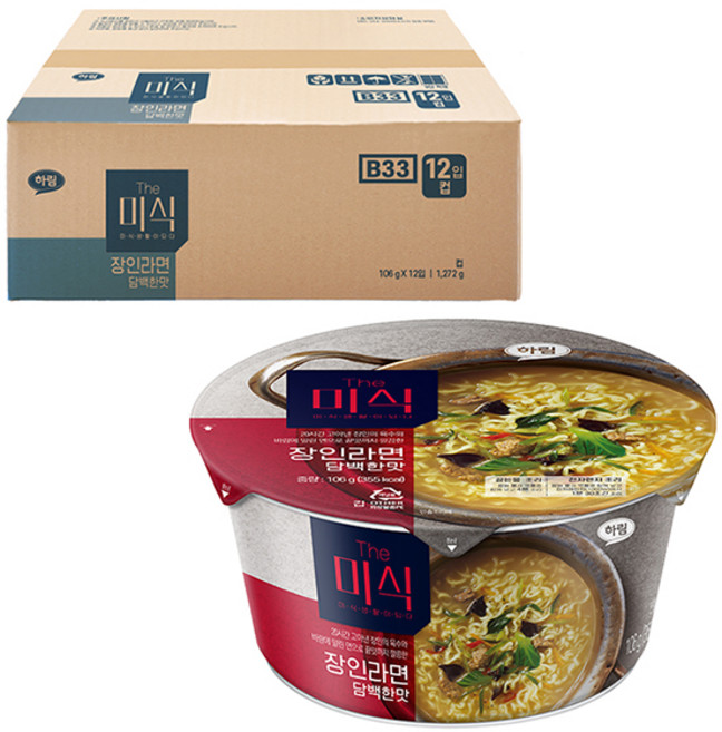 더미식 장인라면 담백한맛 컵 106g, 12개