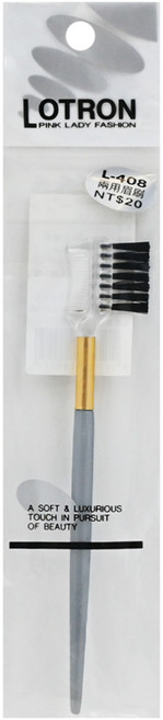 LOTRON 兩用眉刷 14*2.6*0.5cm, L-408, 1支