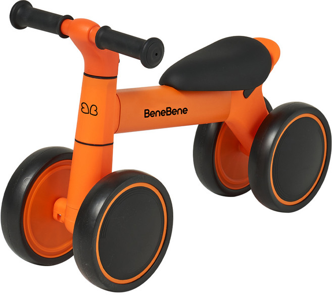 BeneBene 유아용 네온 밸런스 무소음 바이크, 오렌지, 1개