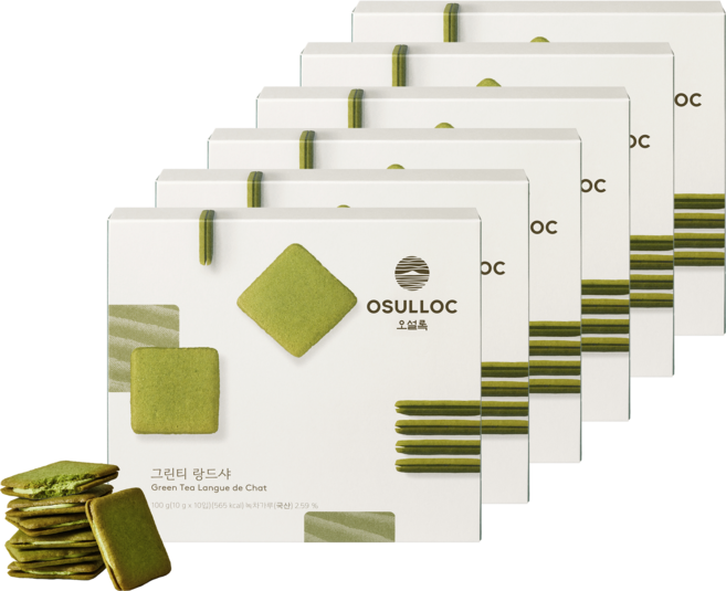 오설록 그린티 랑드샤 쿠키 10p, 100g, 6개
