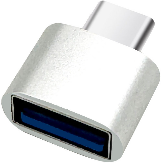 칼론 USB 3.0 미니 C타입 OTG젠더 KR-MCOTG, 2cm, 실버, 1개