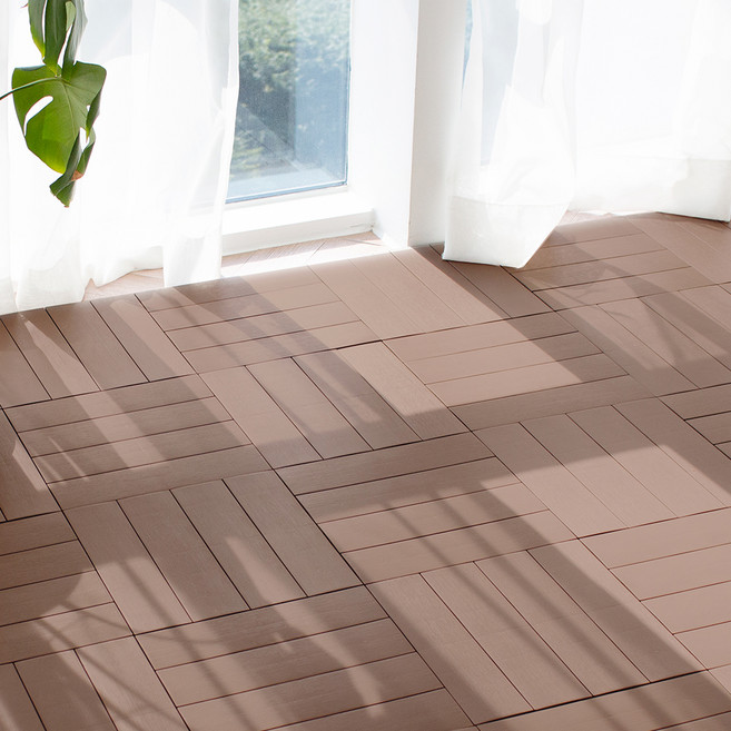 아임홈리빙 이지컷 꼼꼼한 인테리어 데크타일, 브라운, 36개