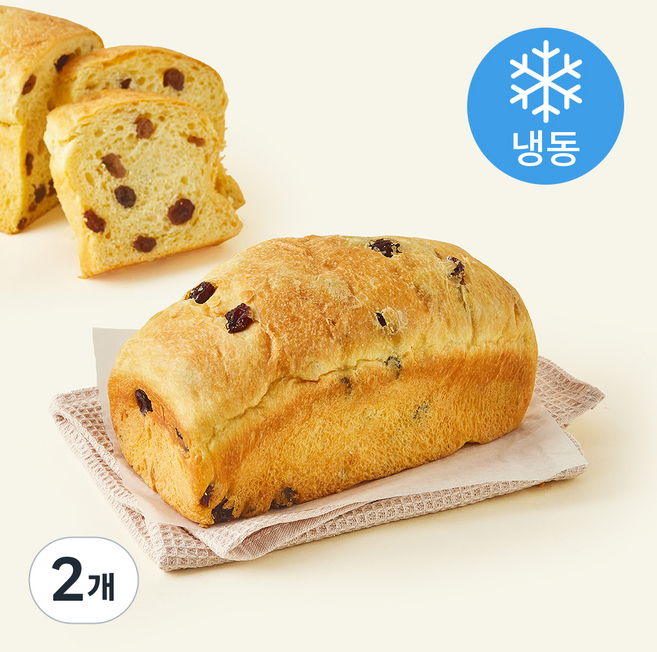 브로드카세 72시간 발효종 건포도 브리오슈 식빵 (냉동), 220g, 2개