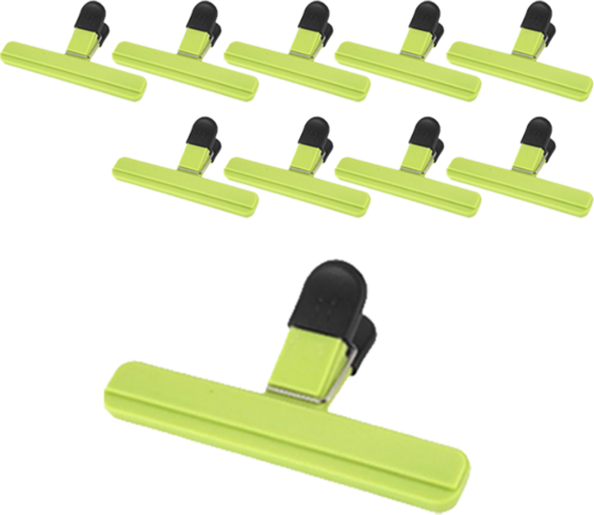 스타리움 다용도 클립형 대형 봉지집게, 그린, 10개