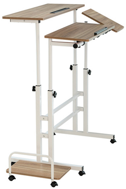 생활살림 높낮이 조절 스탠딩 테이블 고급형, 오크