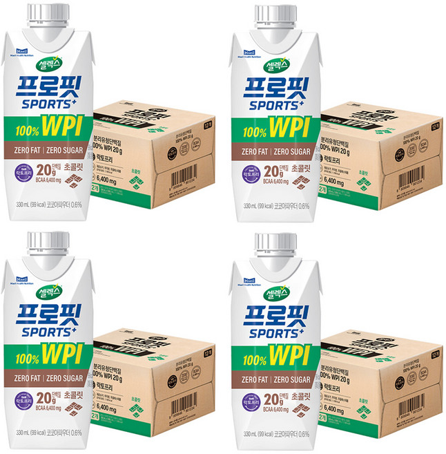 셀렉스 프로핏 스포츠 초콜릿, 330ml, 48개